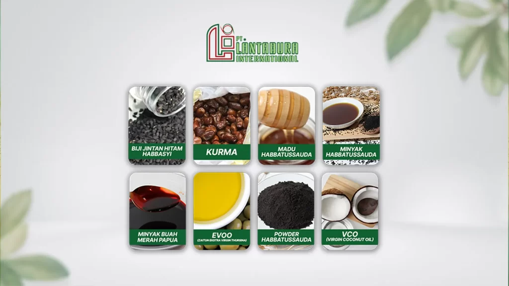 Berbagai bahan herbal thibbun nabawi yang tersedia di PT. Lantabura International
